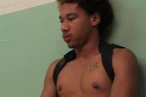 Black guy jerking off